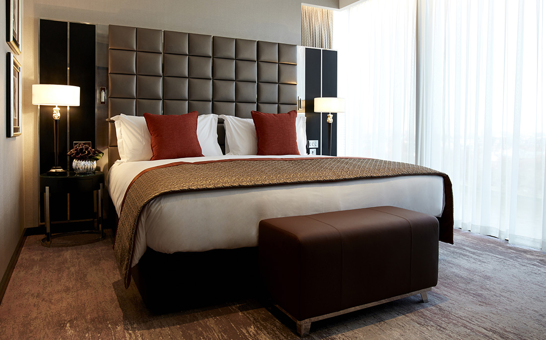 Interior of master suite photographed by Interior photographer Graham Atkins-Hughes at the Crowne Plaza Albert Embankment London