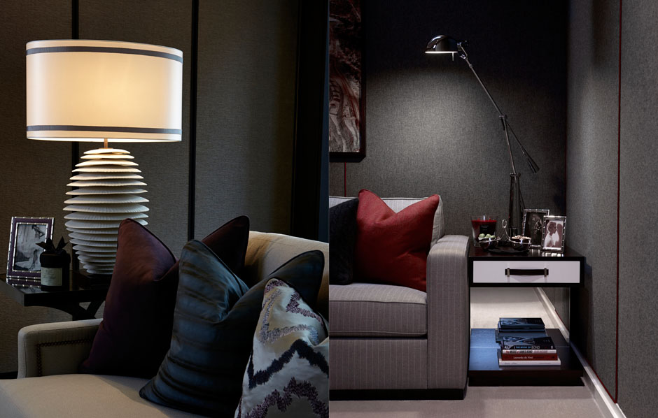 Lateral Living space Detail & Triplex screening room interiors by Finchatton Photographed by Graham Atkins-Hughes Interior Photographer London
